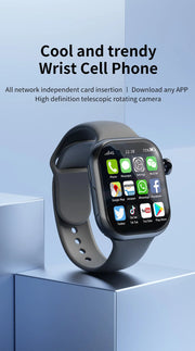8GB+128GB S10 Cellular Version Smartwatch 4G Android 10.0 180° Rotating Camera 256GB Storage GPS WIFI Global Version Smart Watch