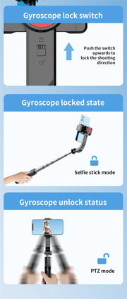 FANGTUOSI New Mobile Video stabilizer Bluetooth selfie stick tripod Wireless cellphone Gimbal Stabilizer For Smartphone Live