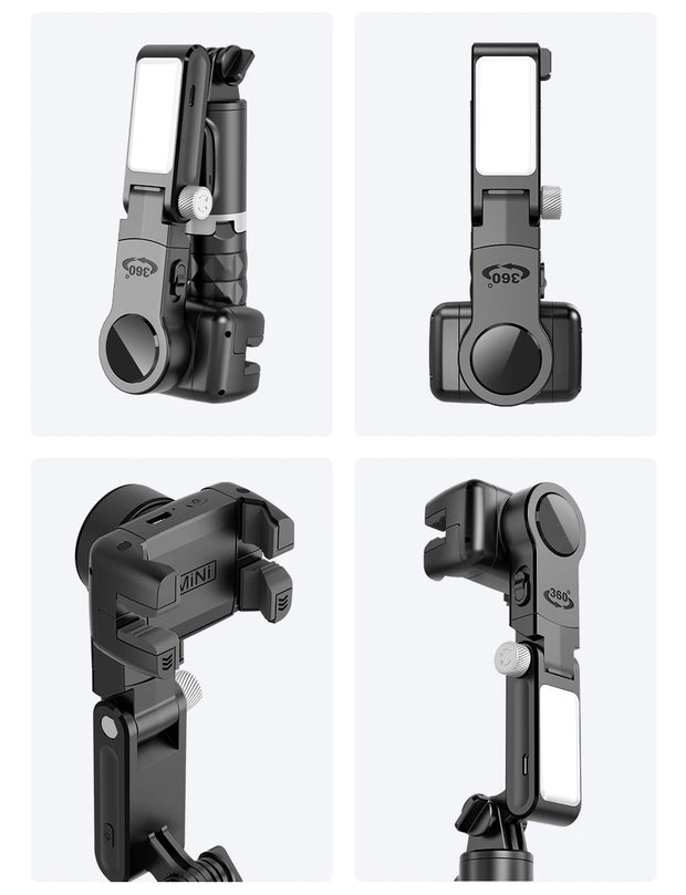 Q18 Desktop Following the shooting Mode Gimbal Stabilizer Selfie Stick Tripod with Fill Light for iPhone Cell Phone Smartphone