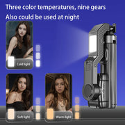 Smart Phone Selfie Stick with Fill Light Anti-Shake Stabilizer Extendable Tripod AI Tracking Gimbal Face Recognition System