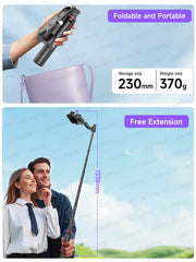 AXNEN C22 AI Tracking 360° Rotational Shoot Deskpot Handheld Gimbal Tripod Extendable Selfie Stick Wireless Remote for Vlog