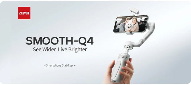 ZHIYUN Official Smooth Q4 Smartphone Gimbal Phone Gimbals 3-Axis Handheld Stabilizer for iPhone 15 pro max/HUAWEI/Samsung/Xiaomi