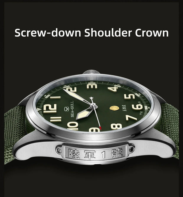 Seagull часы мужс Men's Wristwatch Sports Automatic Mechanical Watch 100m Waterproof  Army Watch Official Original 811.93.6106