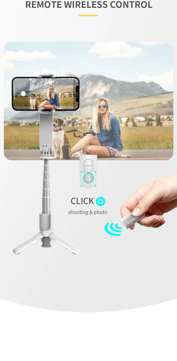 Handheld Selfie Stick Gimbal Stabilizer Holder Adjustable Fill Light Selfie Stand Bluetooth Mobile Phone  For IPhone Samsung