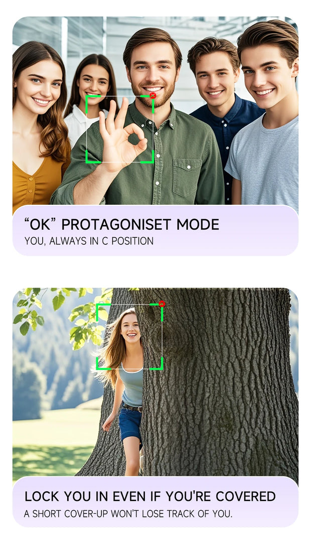 AI Face Tracking Handheld Gimbal Stabiliser 360° Shoot,Magnetic Remote Selfie Stick Tripod for Smartphone,1/4'' Screw for Camera