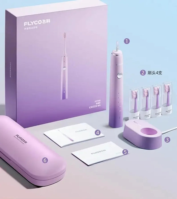 Flyco FT7105 Adult Sonic Electric Toothbrush Waterproof Inductive Charging Soft Bristle Electric Toothbrush for Men and Women