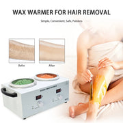 Wax Heater Double Paraffin Electronic Display Facial Skin SPA Equipment Dual Hot Hair Removal Tool Adjustable Temperature