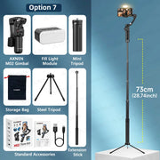 AXNEN M02 Gimbal Smartphone Stabilizer 3-Axis Anti-shake Video Record Handheld Selfie Gimbals for iPhone Android Face Tracking